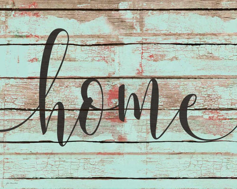 Home Script Black Ornate Wood Framed Art Print with Double Matting by Moulton, Jo