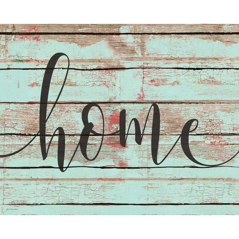 Home Script Black Modern Wood Framed Art Print by Moulton, Jo