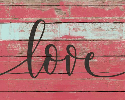 Love Script Black Ornate Wood Framed Art Print with Double Matting by Moulton, Jo