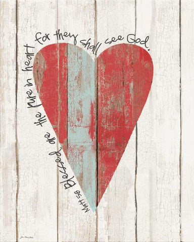 Pure in Heart White Modern Wood Framed Art Print with Double Matting by Moulton, Jo