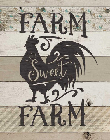 Farm Sweet Farm Black Ornate Wood Framed Art Print with Double Matting by Moulton, Jo