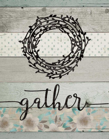Gather White Modern Wood Framed Art Print with Double Matting by Moulton, Jo