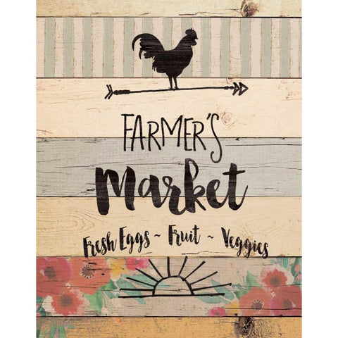 Farmers Market Black Modern Wood Framed Art Print by Moulton, Jo