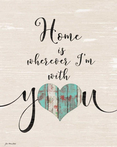 Home with You White Modern Wood Framed Art Print with Double Matting by Moulton, Jo