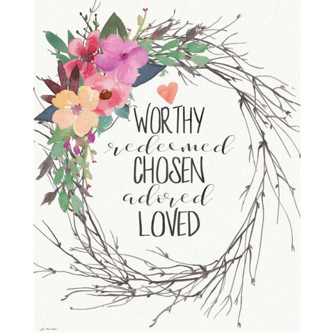 Adored Loved Black Modern Wood Framed Art Print with Double Matting by Moulton, Jo