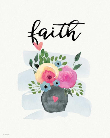 Faith White Modern Wood Framed Art Print with Double Matting by Moulton, Jo