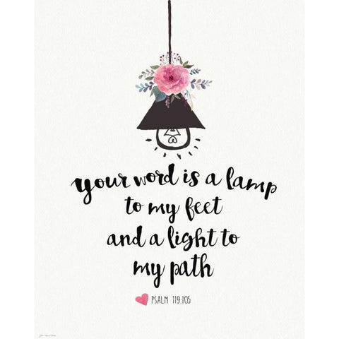 Light My Path Black Modern Wood Framed Art Print with Double Matting by Moulton, Jo