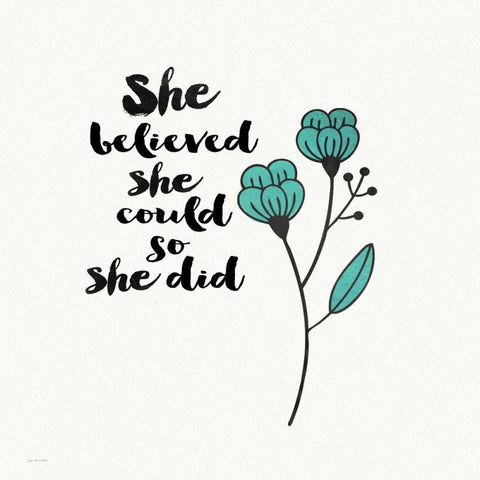 She Designed White Modern Wood Framed Art Print with Double Matting by Moulton, Jo