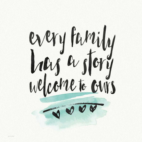 Every Family White Modern Wood Framed Art Print with Double Matting by Moulton, Jo