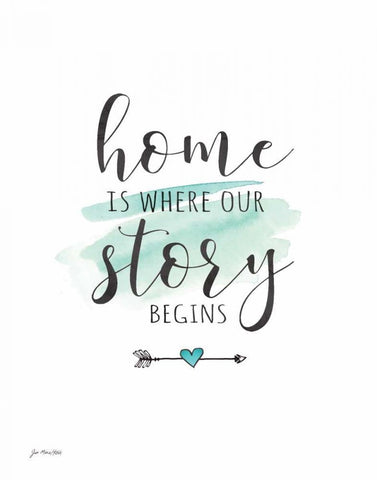 Home Story White Modern Wood Framed Art Print with Double Matting by Moulton, Jo