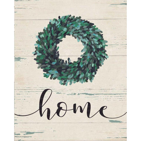 Home Wreath Black Modern Wood Framed Art Print by Moulton, Jo