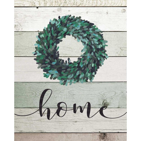 Home Wreath II Black Modern Wood Framed Art Print with Double Matting by Moulton, Jo