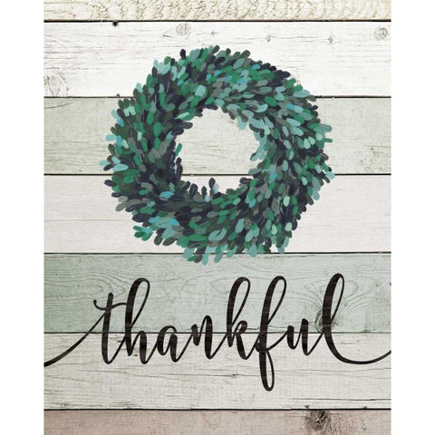 Thankful Wreath II White Modern Wood Framed Art Print by Moulton, Jo