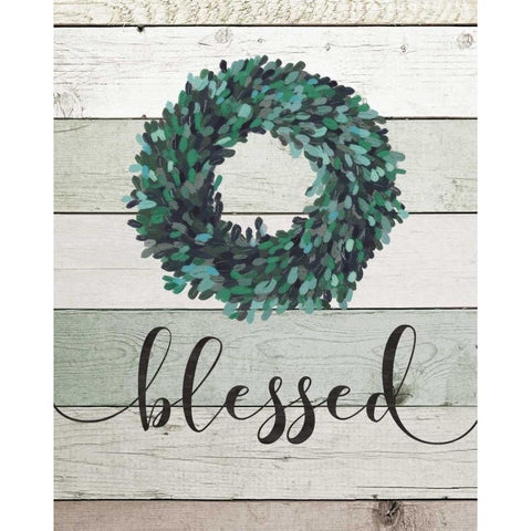 Blessed Wreath II Black Modern Wood Framed Art Print by Moulton, Jo
