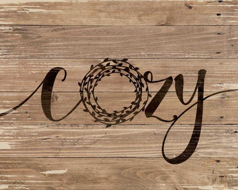 Cozy Rustic Wreath White Modern Wood Framed Art Print with Double Matting by Moulton, Jo