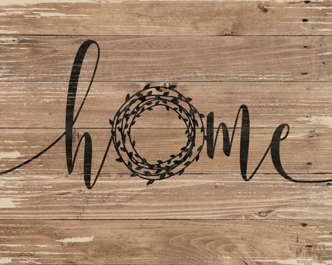 Home Rustic Wreath White Modern Wood Framed Art Print with Double Matting by Moulton, Jo