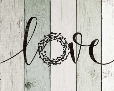 Love Rustic Wreath II Black Ornate Wood Framed Art Print with Double Matting by Moulton, Jo