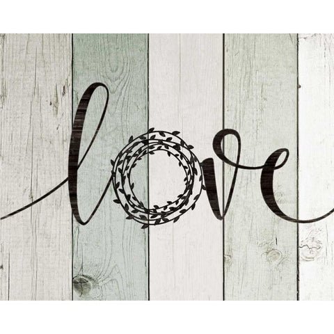Love Rustic Wreath II White Modern Wood Framed Art Print by Moulton, Jo