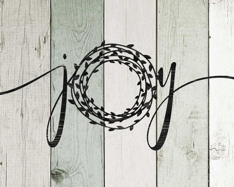 Joy Rustic Wreath II Black Ornate Wood Framed Art Print with Double Matting by Moulton, Jo