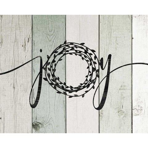 Joy Rustic Wreath II Black Modern Wood Framed Art Print by Moulton, Jo