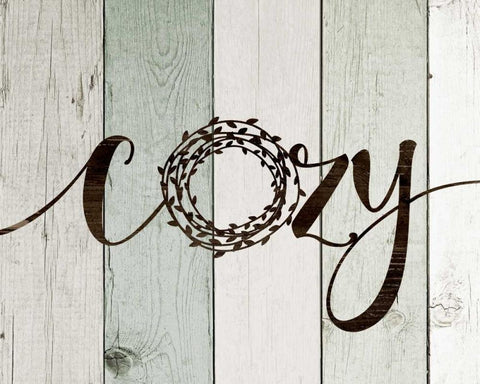 Cozy Rustic Wreath II White Modern Wood Framed Art Print with Double Matting by Moulton, Jo