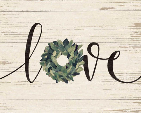 Love Wreath Black Ornate Wood Framed Art Print with Double Matting by Moulton, Jo