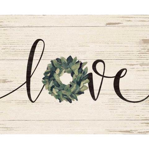 Love Wreath Black Modern Wood Framed Art Print by Moulton, Jo