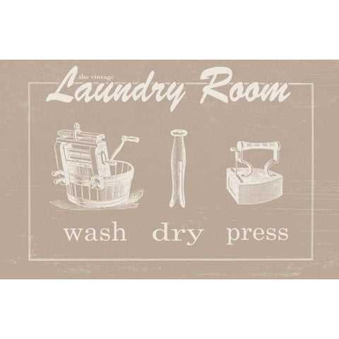 Vintage Laundry Black Modern Wood Framed Art Print with Double Matting by Moulton, Jo