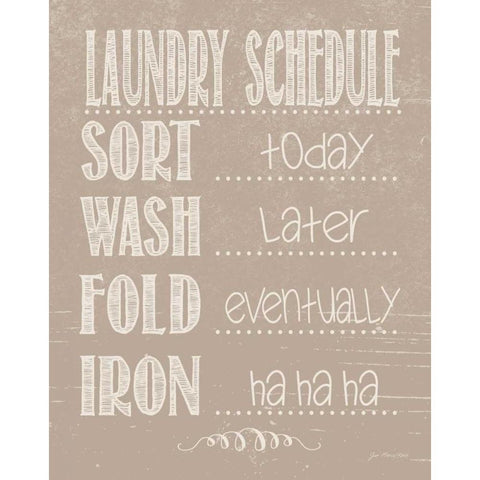 Laundry Schedule Black Modern Wood Framed Art Print by Moulton, Jo