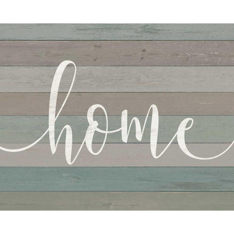 Rustic Home Script Black Modern Wood Framed Art Print with Double Matting by Moulton, Jo