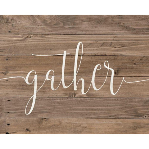 Rustic Gather Script White Modern Wood Framed Art Print by Moulton, Jo