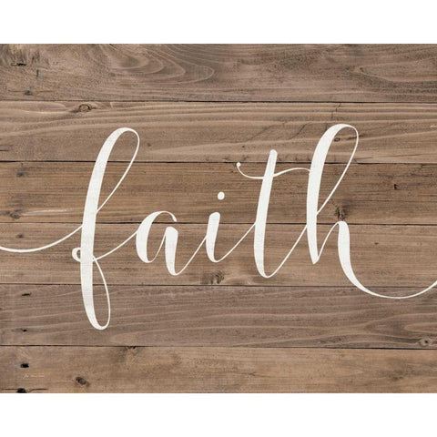 Rustic Faith Script Gold Ornate Wood Framed Art Print with Double Matting by Moulton, Jo