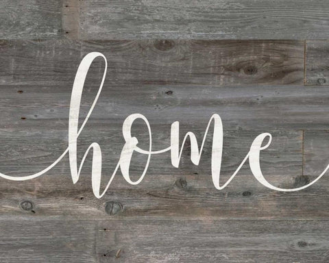 Rustic Home Script White Modern Wood Framed Art Print with Double Matting by Moulton, Jo