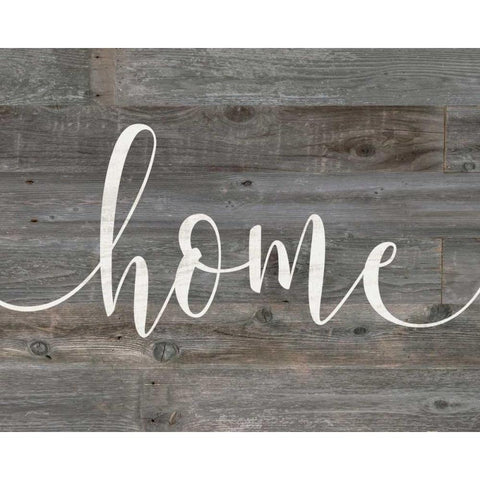 Rustic Home Script Black Modern Wood Framed Art Print with Double Matting by Moulton, Jo