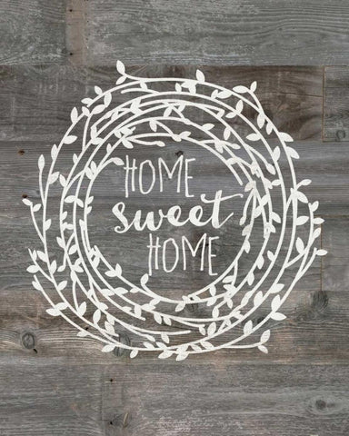 Rustic Home Sweet Home White Modern Wood Framed Art Print with Double Matting by Moulton, Jo
