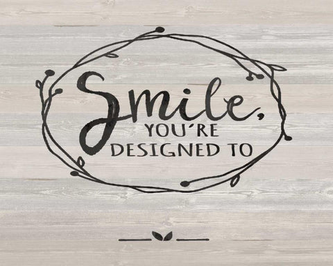Smile White Modern Wood Framed Art Print with Double Matting by Moulton, Jo
