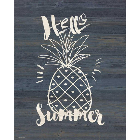 Hello Sumer White Modern Wood Framed Art Print by Moulton, Jo