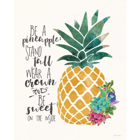 Be a Pineapple Black Modern Wood Framed Art Print with Double Matting by Moulton, Jo