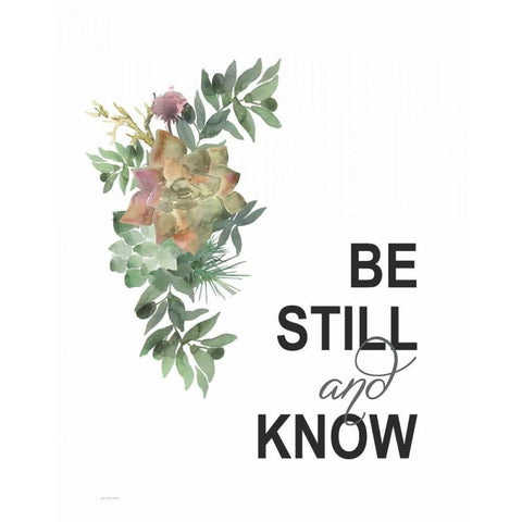 Be Still Black Modern Wood Framed Art Print with Double Matting by Moulton, Jo