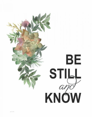 Be Still White Modern Wood Framed Art Print with Double Matting by Moulton, Jo