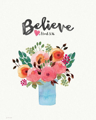 Believe Black Ornate Wood Framed Art Print with Double Matting by Moulton, Jo