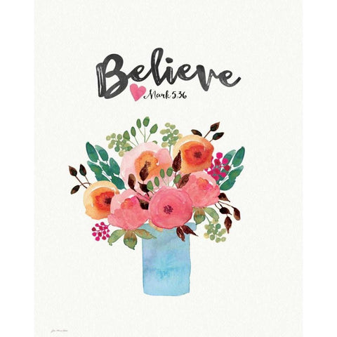 Believe Black Modern Wood Framed Art Print by Moulton, Jo