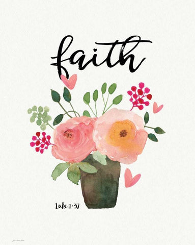 Faith White Modern Wood Framed Art Print with Double Matting by Moulton, Jo