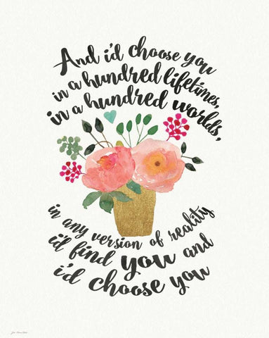 Id Choose You White Modern Wood Framed Art Print with Double Matting by Moulton, Jo