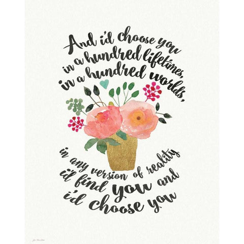 Id Choose You Black Modern Wood Framed Art Print by Moulton, Jo