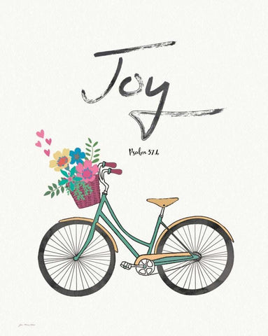 Joy Black Ornate Wood Framed Art Print with Double Matting by Moulton, Jo