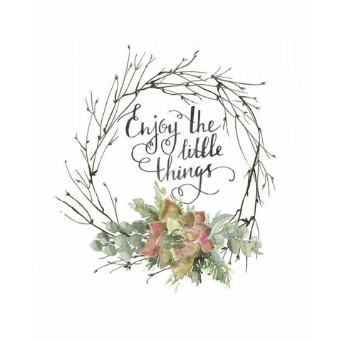 Little Things Wreath White Modern Wood Framed Art Print by Moulton, Jo