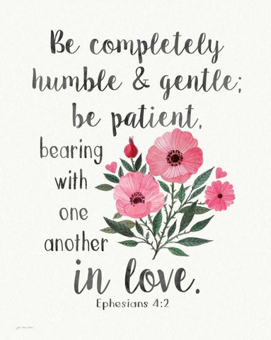 Patient Humble Kind Black Ornate Wood Framed Art Print with Double Matting by Moulton, Jo