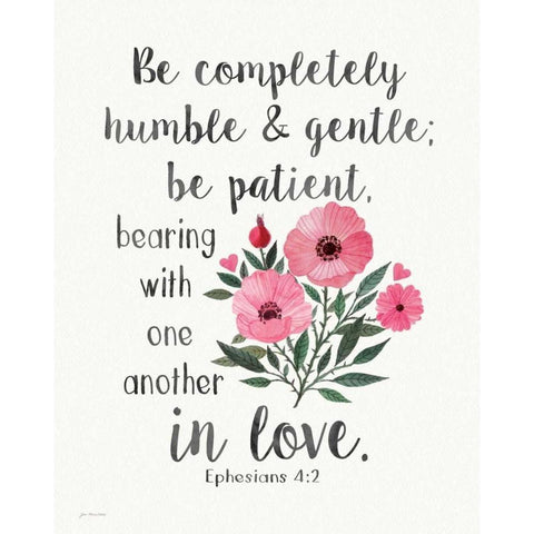 Patient Humble Kind White Modern Wood Framed Art Print by Moulton, Jo
