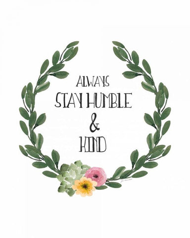 Humble and Kind Black Ornate Wood Framed Art Print with Double Matting by Moulton, Jo